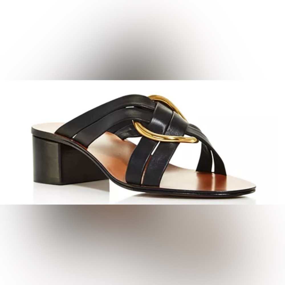 Chloé Women's Rony Leather Mid-Heel Sandals size :38/8 NWOT